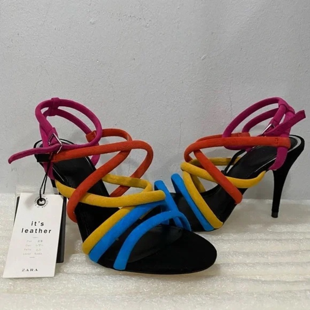 Zara leather heels size 36